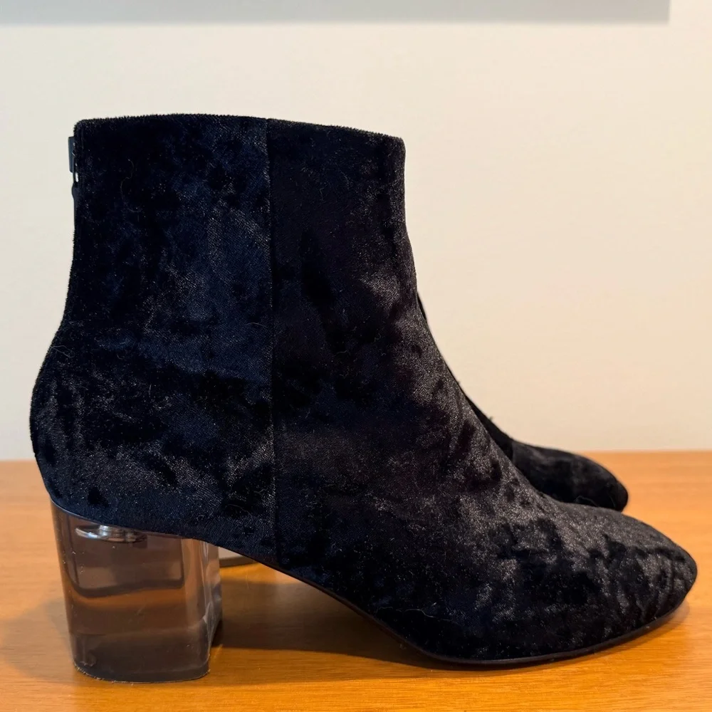 Rag & Bone Drea Black Velvet Ankle Boots